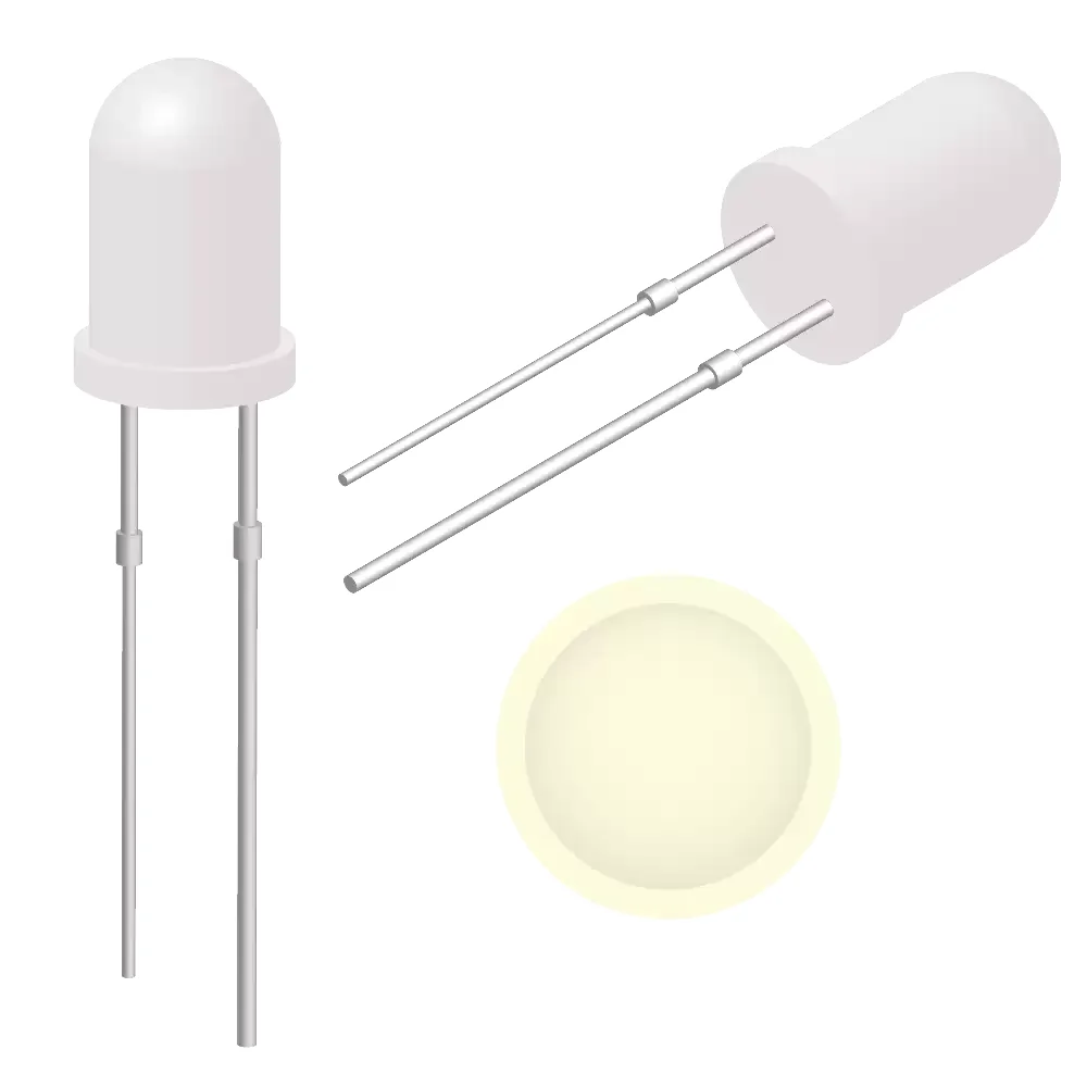 Led Ultrabrillante Blanco Calido De 5mm Voltaje 3.0 -3.2v 20ma
