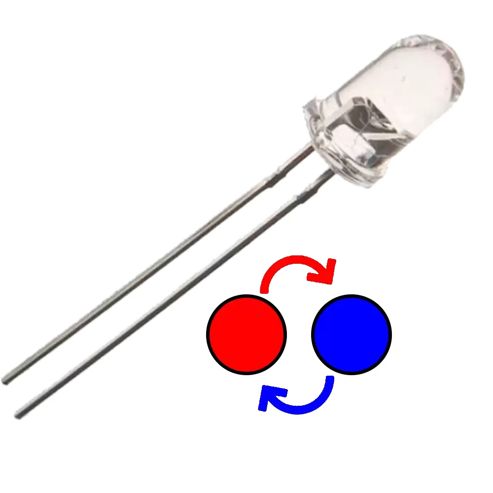 Led Bicolor Rojo Y Azul 5mm Cambio Automático