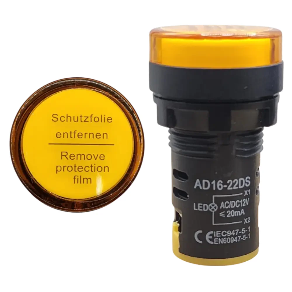 Lampara Indicadora Foco Piloto Amarillo Ac-dc 110v-220v A16-22ds