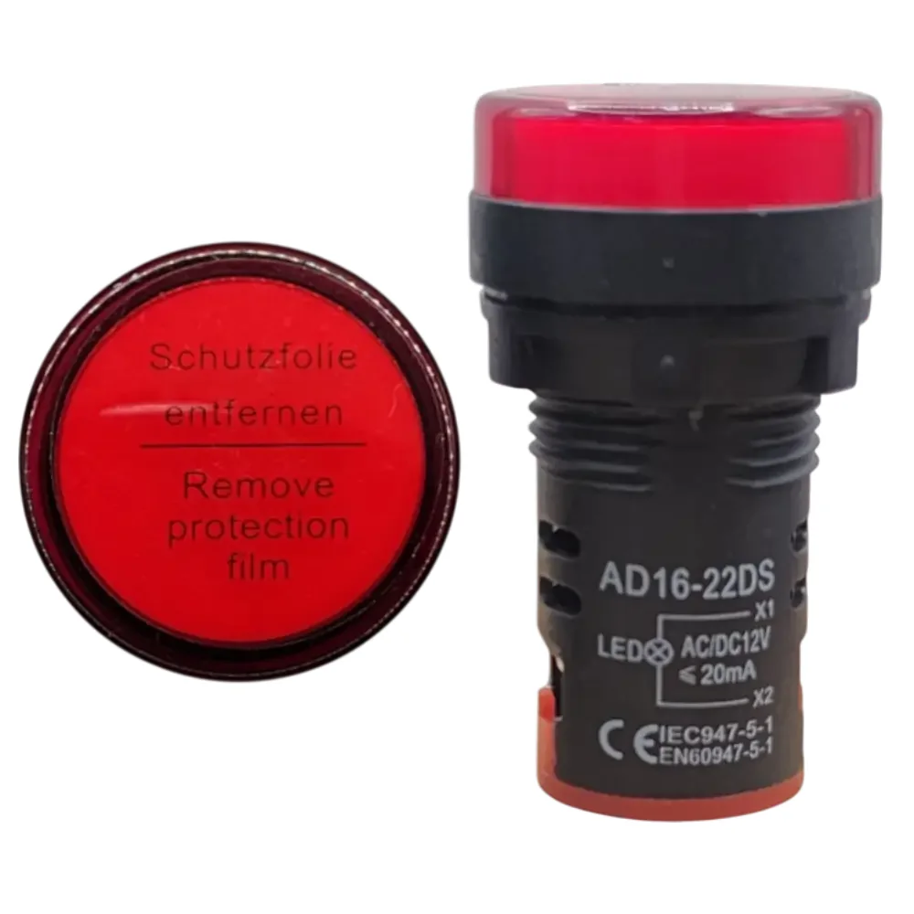 Lampara Indicadora Foco Piloto Rojo Ac-dc 110v-220v A16-22ds