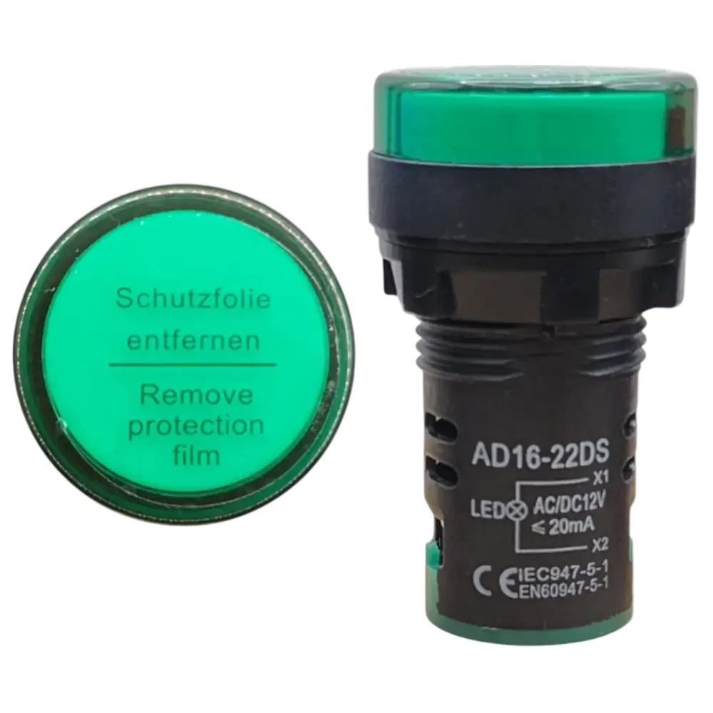 Lampara Indicadora Foco Piloto Verde Ac-dc 110v-220v A16-22ds