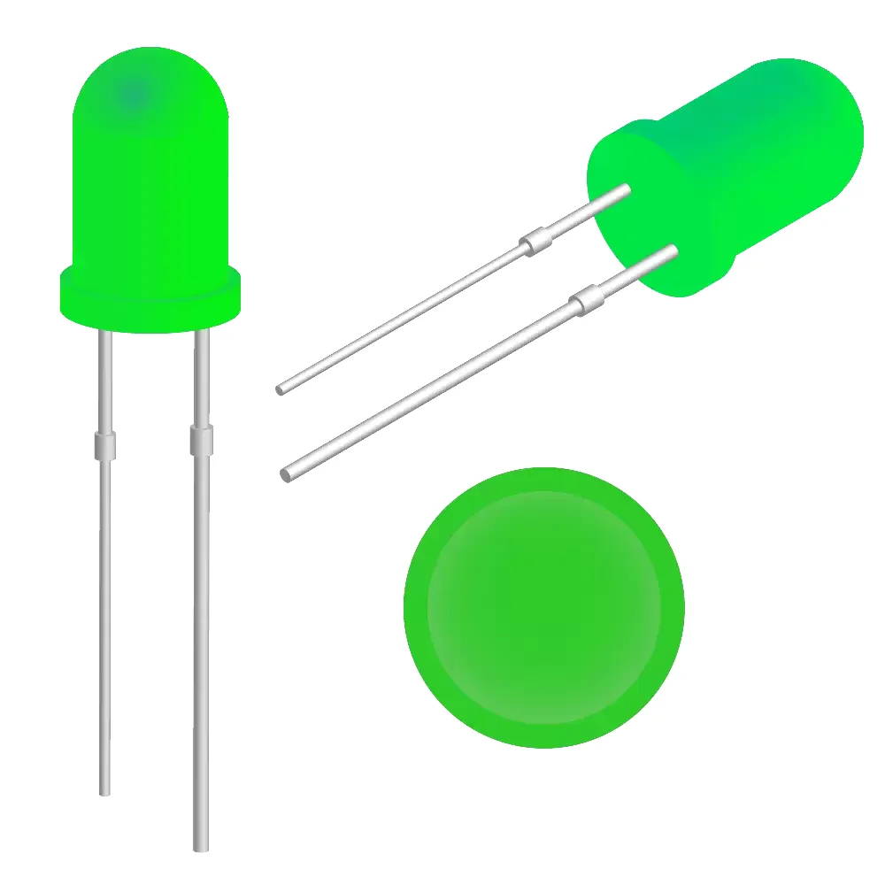 Led Verde 5mm Difuso 2.8-3.2v 20ma