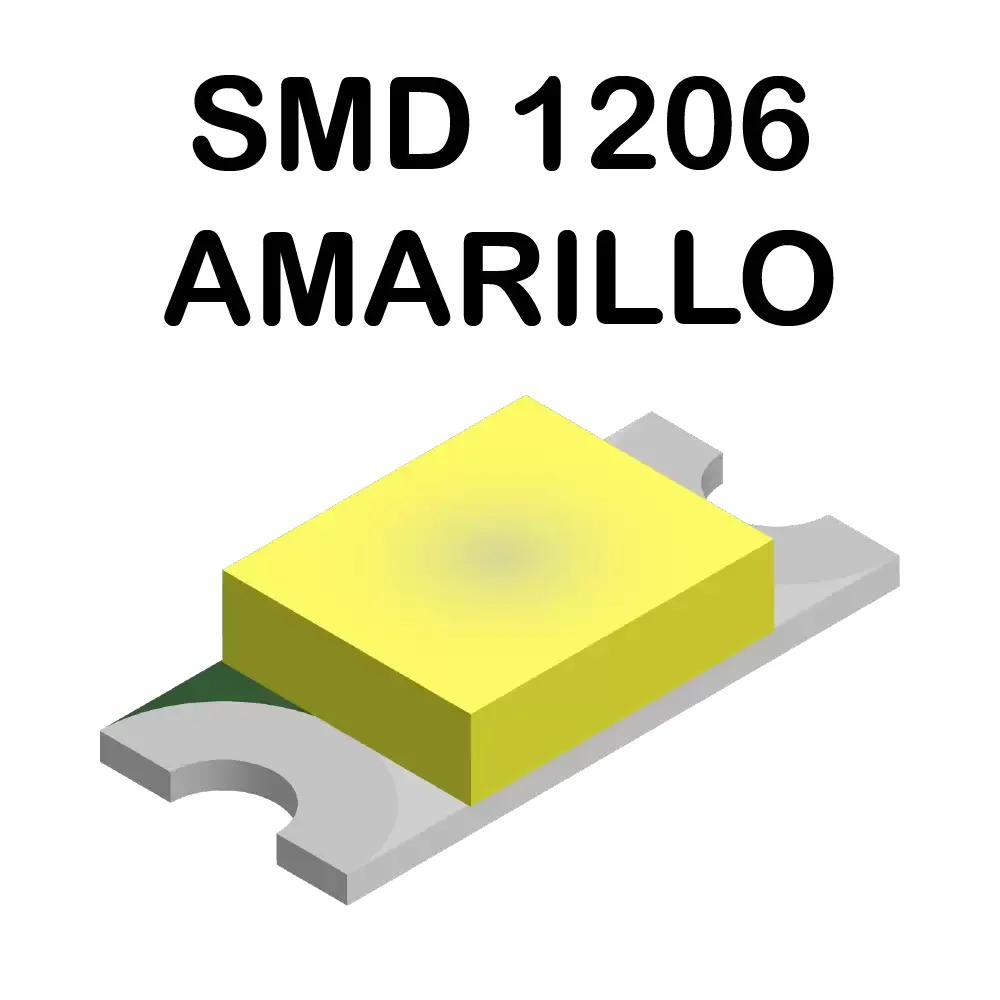 Led Amarillo Smd Superficial 1206 1.8v-2.0v De 20ma A 590nm