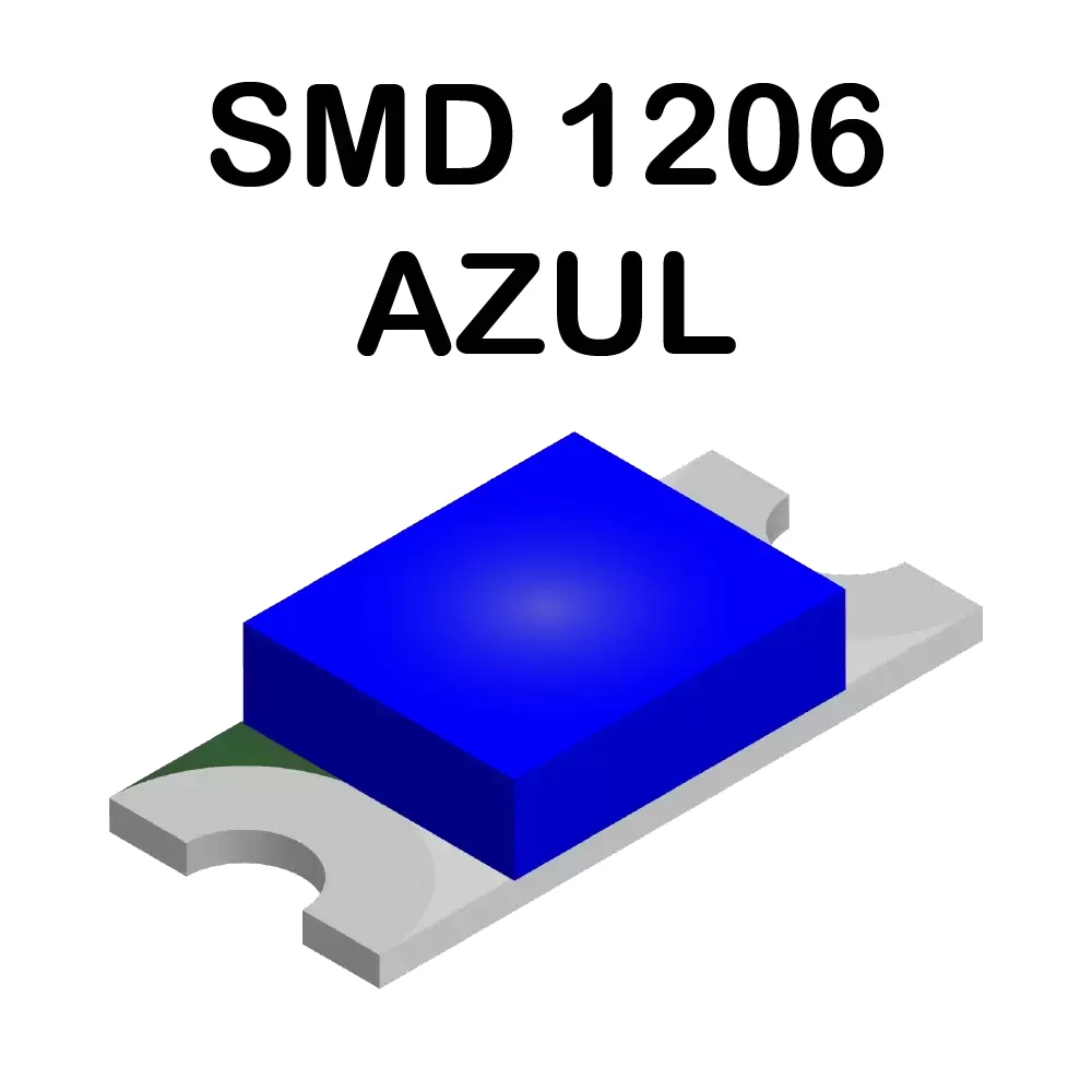 Led Azul Smd Superficial 1206 2.9v-3.0v De 5ma A 465nm