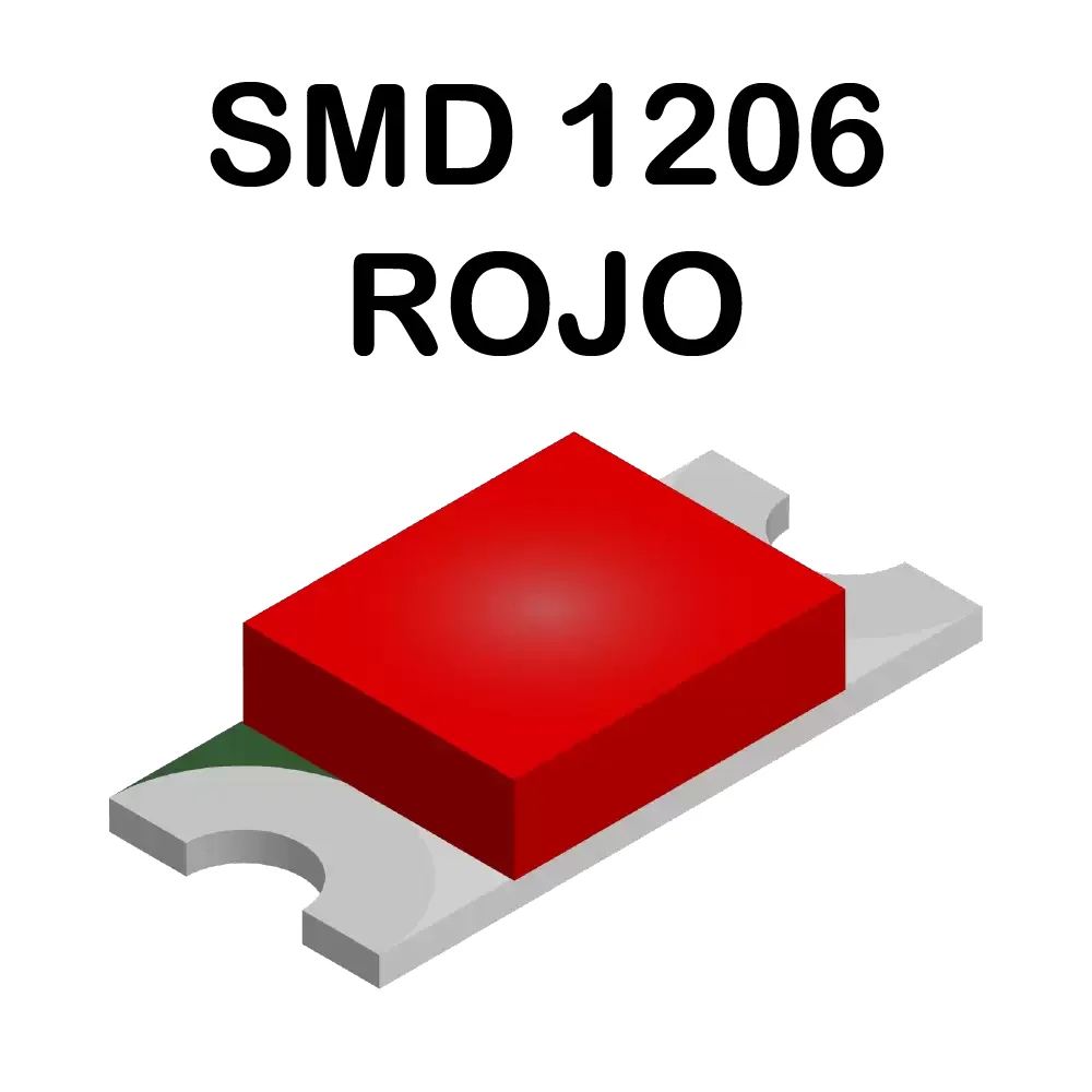 Led Rojo Smd Superficial 1206 1.8v-2.0v De 20ma A 620nm