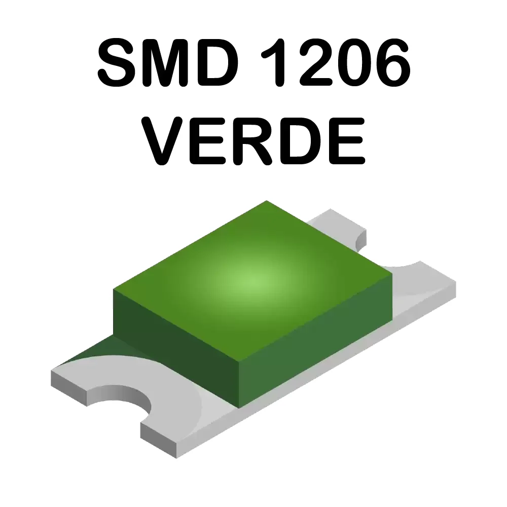 Led Verde Smd Superficial 1206 2.9v-3.0v De 5ma A 525nm