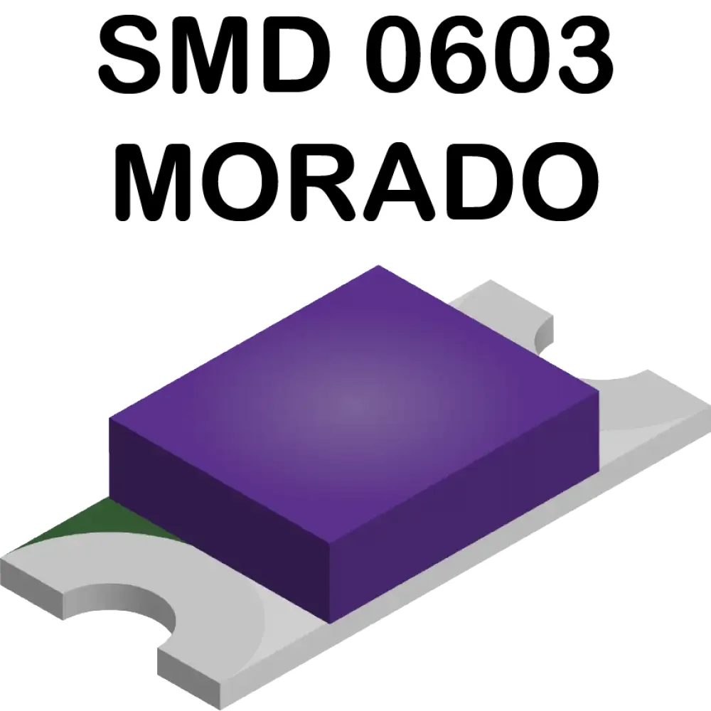 Led Morado Smd Superficial 0603 De 3.0-3.1v A 5ma De 390nm