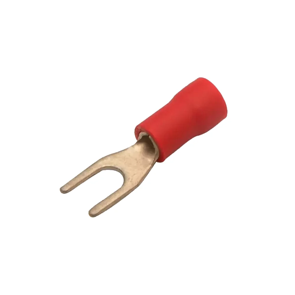 Terminal De Laton Tipo U 1/8" 3mm Forro Rojo 22-16awg
