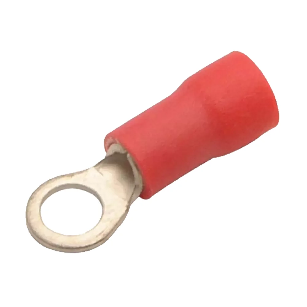 Terminal De Laton De Ojillo 1/8" 3mm Forro Rojo 22-16awg