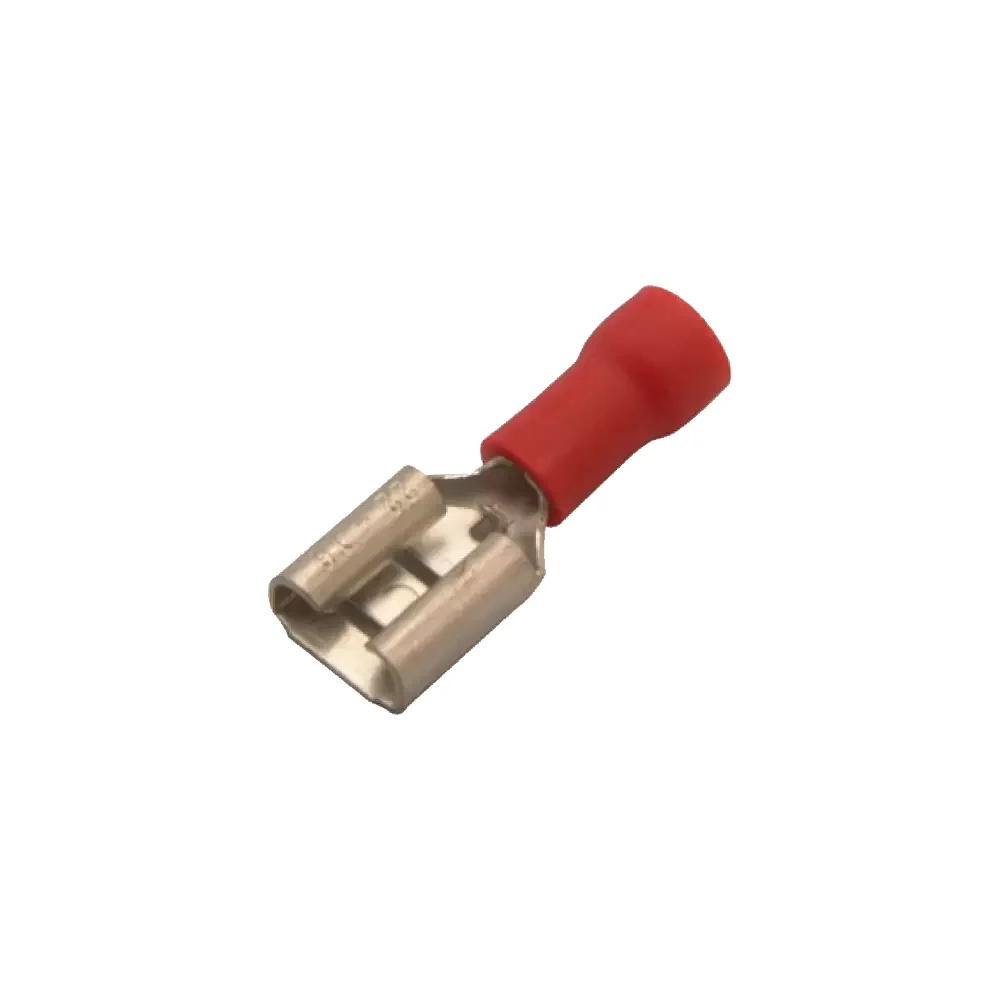 Terminal De Laton Faston Hembra 1/4" 6.3mm Forro Rojo 22-16awg