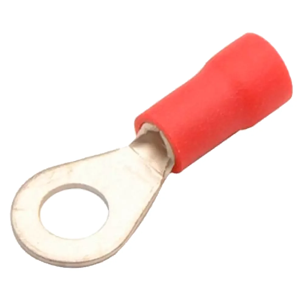 Terminal De Laton De Ojillo 3/16" 4.2mm Forro Rojo 22-16awg