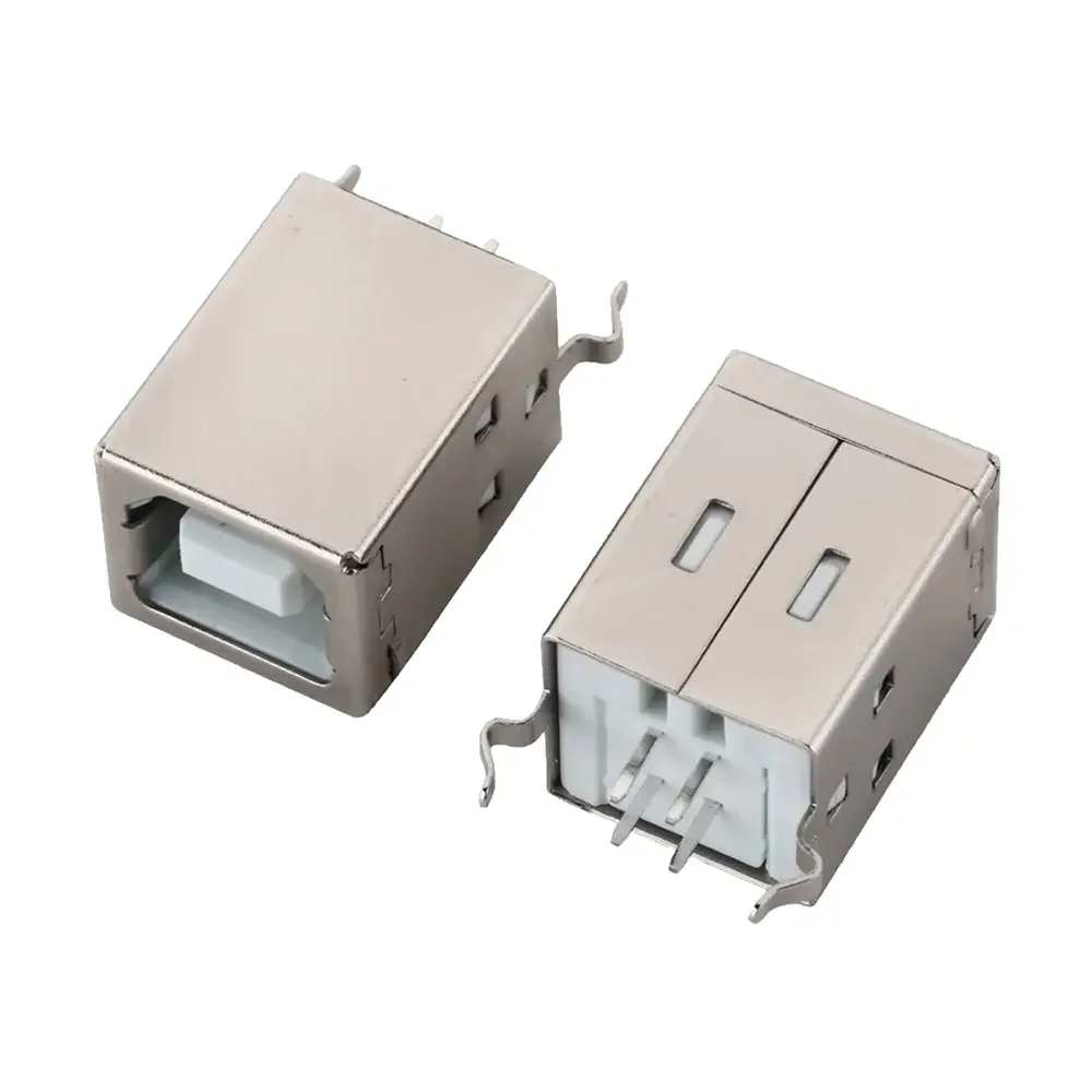 Conector Usb Tipo B Hembra Vertical Con 4 Pines 12x11x16mm Para Soldar