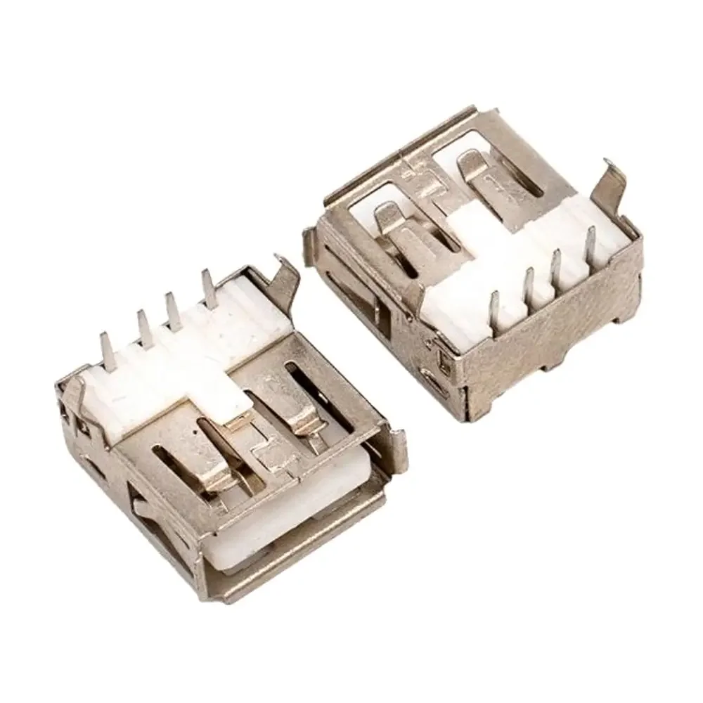 Conector Usb Tipo A Hembra 2.0 90° Con 4 Pines A 90° 13x5.7x14mm Para Soldar