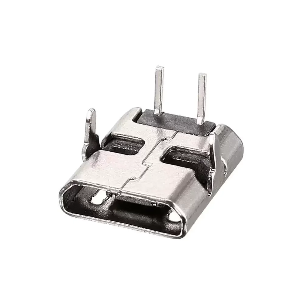 Conector Micro Usb Hembra 2 Pines 90° Para Soldar