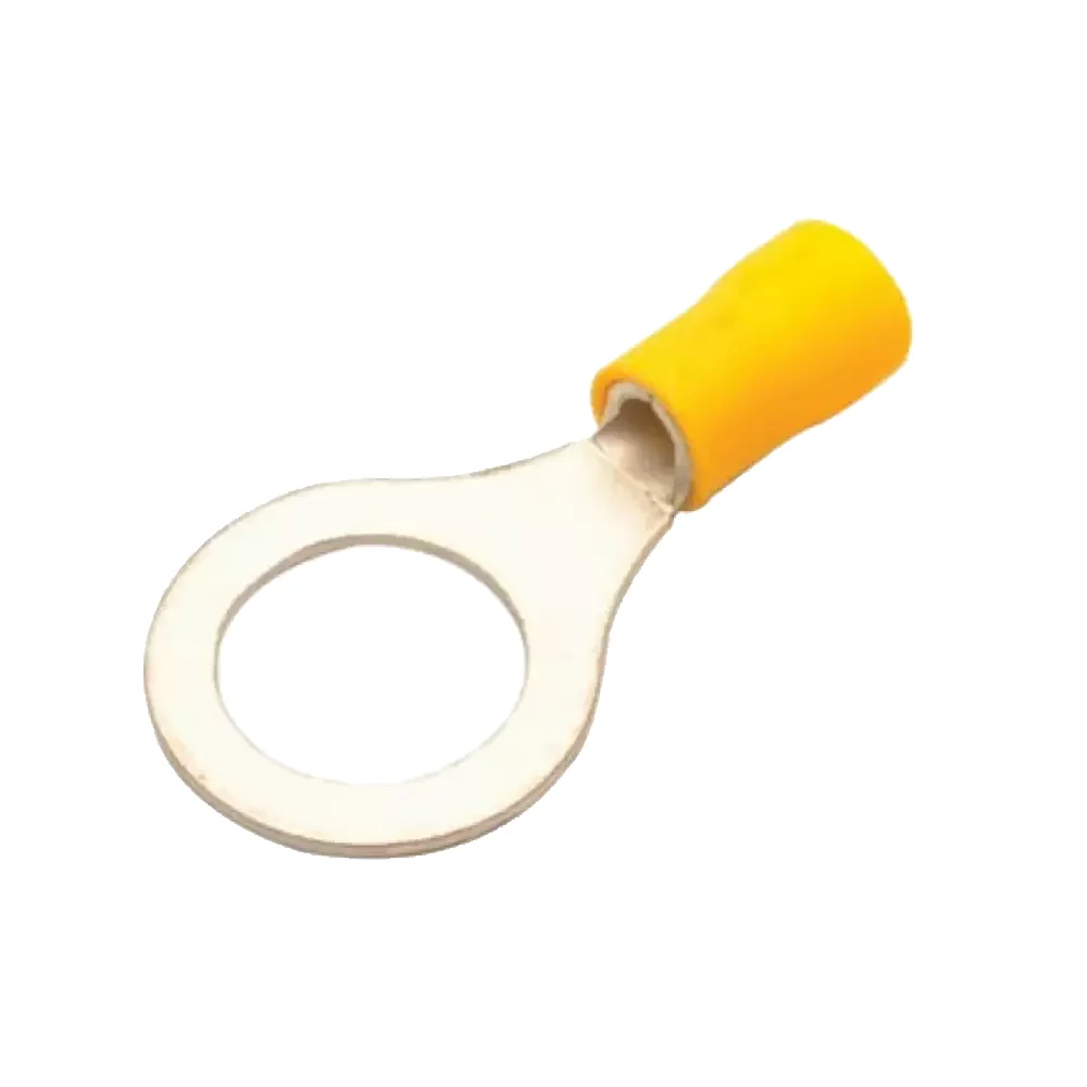 Terminal De Laton De Ojillo 1/2" 13mm Forro Amarillo 12-10awg