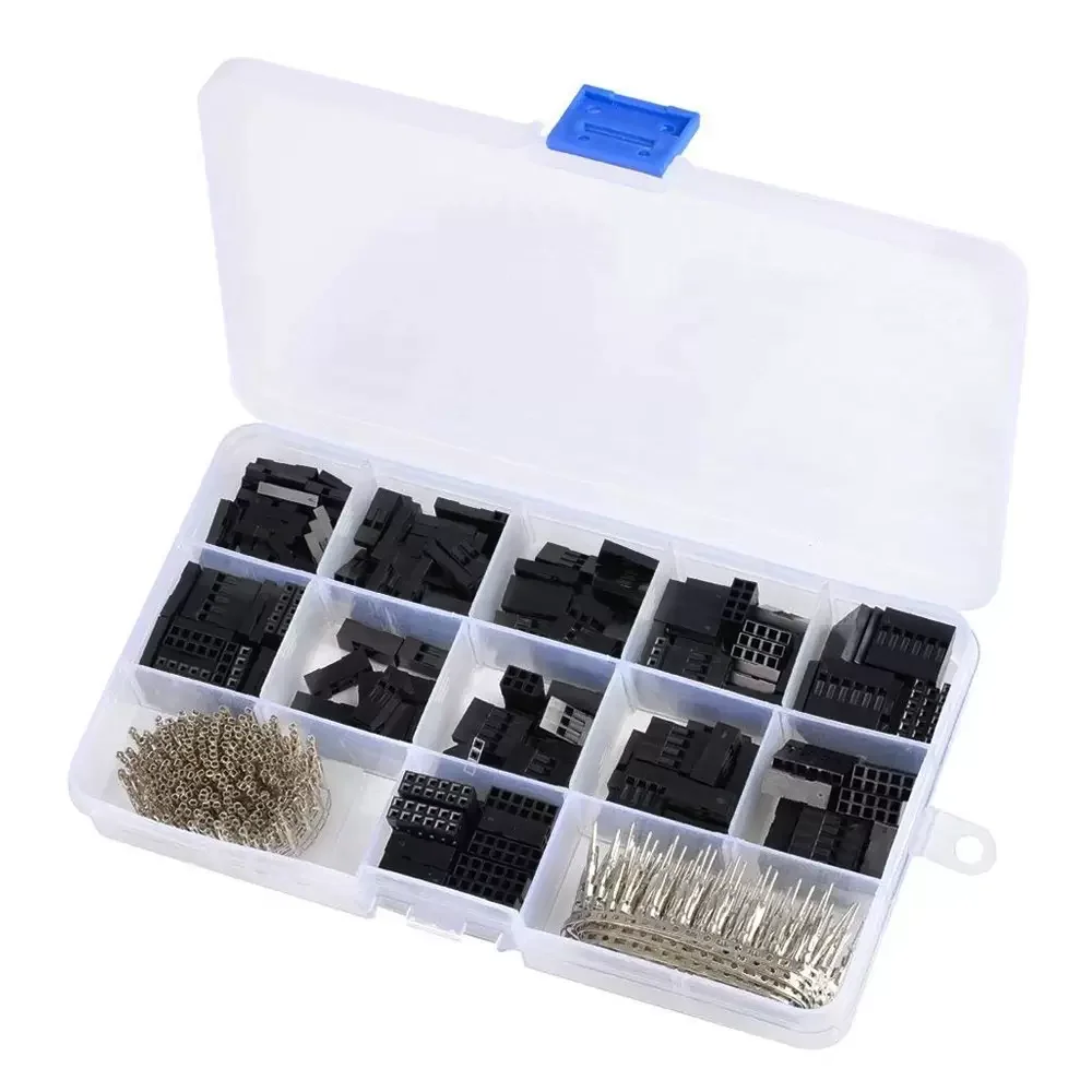 Kit De 620 Conectores 2.54mm Crimpado Pin Macho Hembra + Terminal Conector Hembra Cable Dupont Jumper