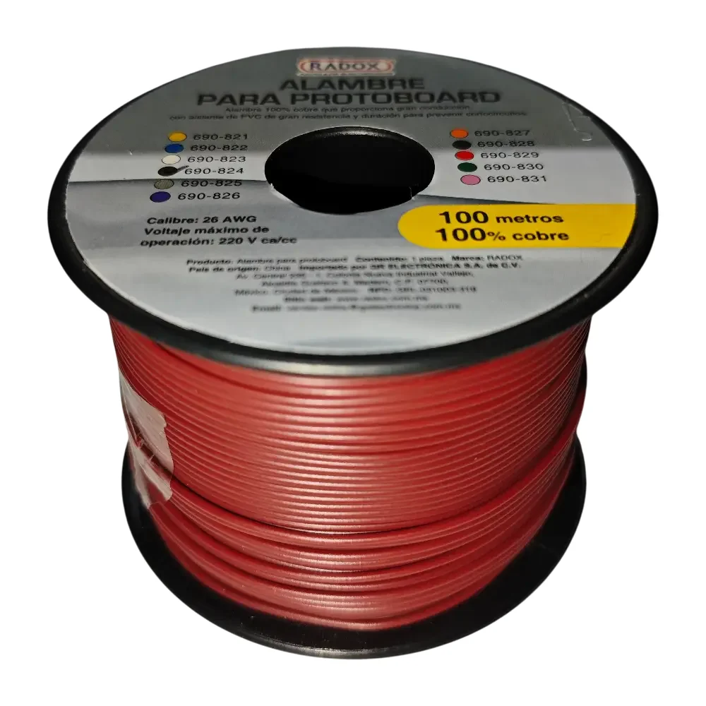 100 Metros De Alambre Estañado Cafe Marron 26awg En Rollo