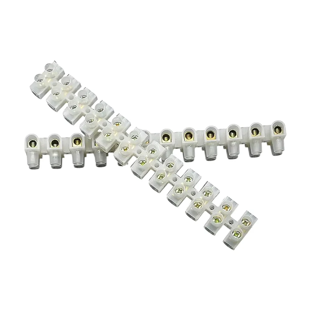 Banco De Terminales O Clemas Blanco, 2 Filas, 24 Tornillos, 12 Vías 380volts 10 Amperes