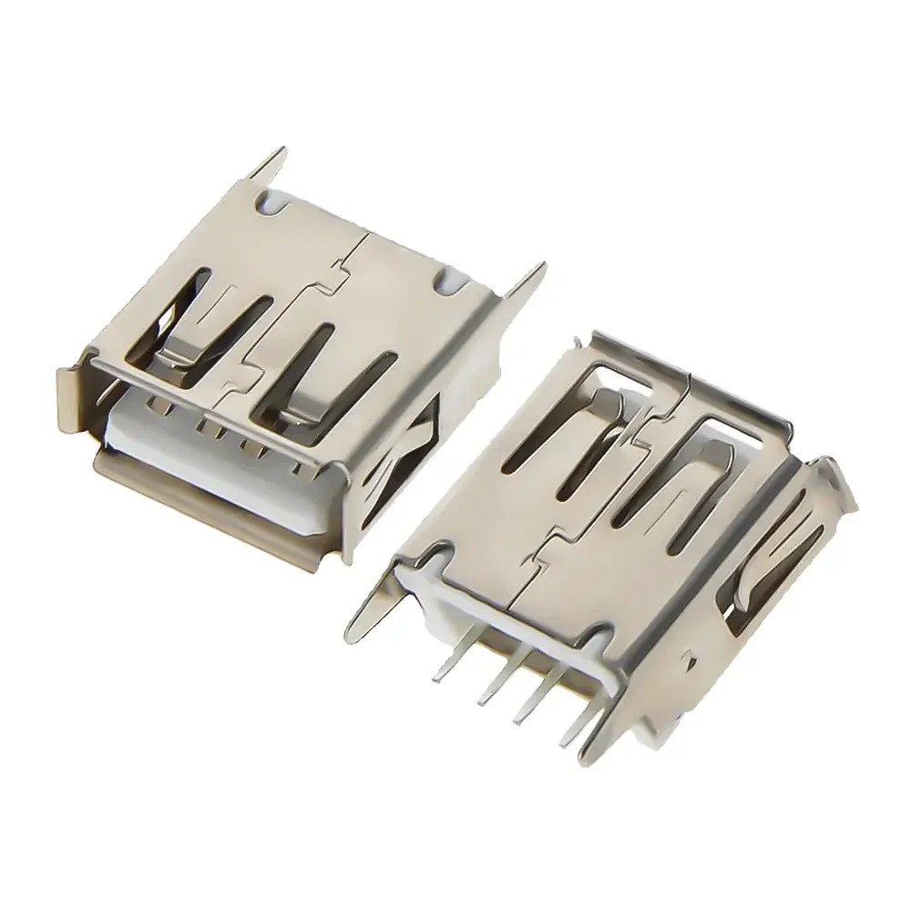 Conector Usb Tipo A Hembra 2.0 Vertical Con 4 Pines Rectos 13x5.7x13.5mm Para Soldar
