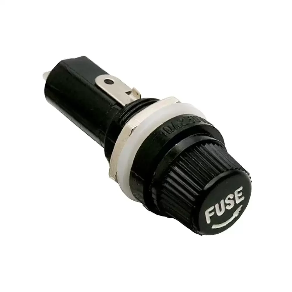 Porta Fusible Tipo Europeo De Rosca Para Chasis Negro