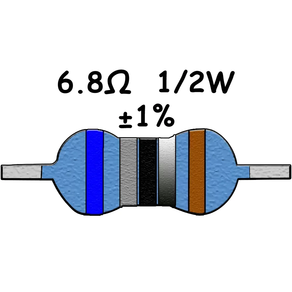 6r8 6.8 Ohms Resistencia De 1/2 Watts