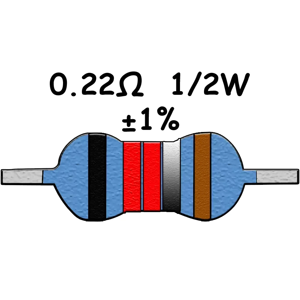 0r22 0.22 Ohms Resistencia De 1/2watts