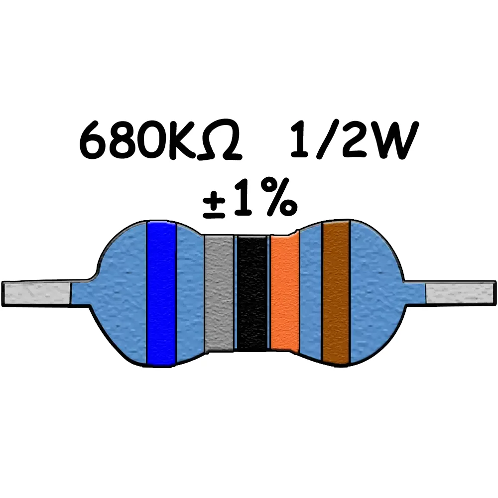 680k Ohms Resistencia De 1/2 Watts