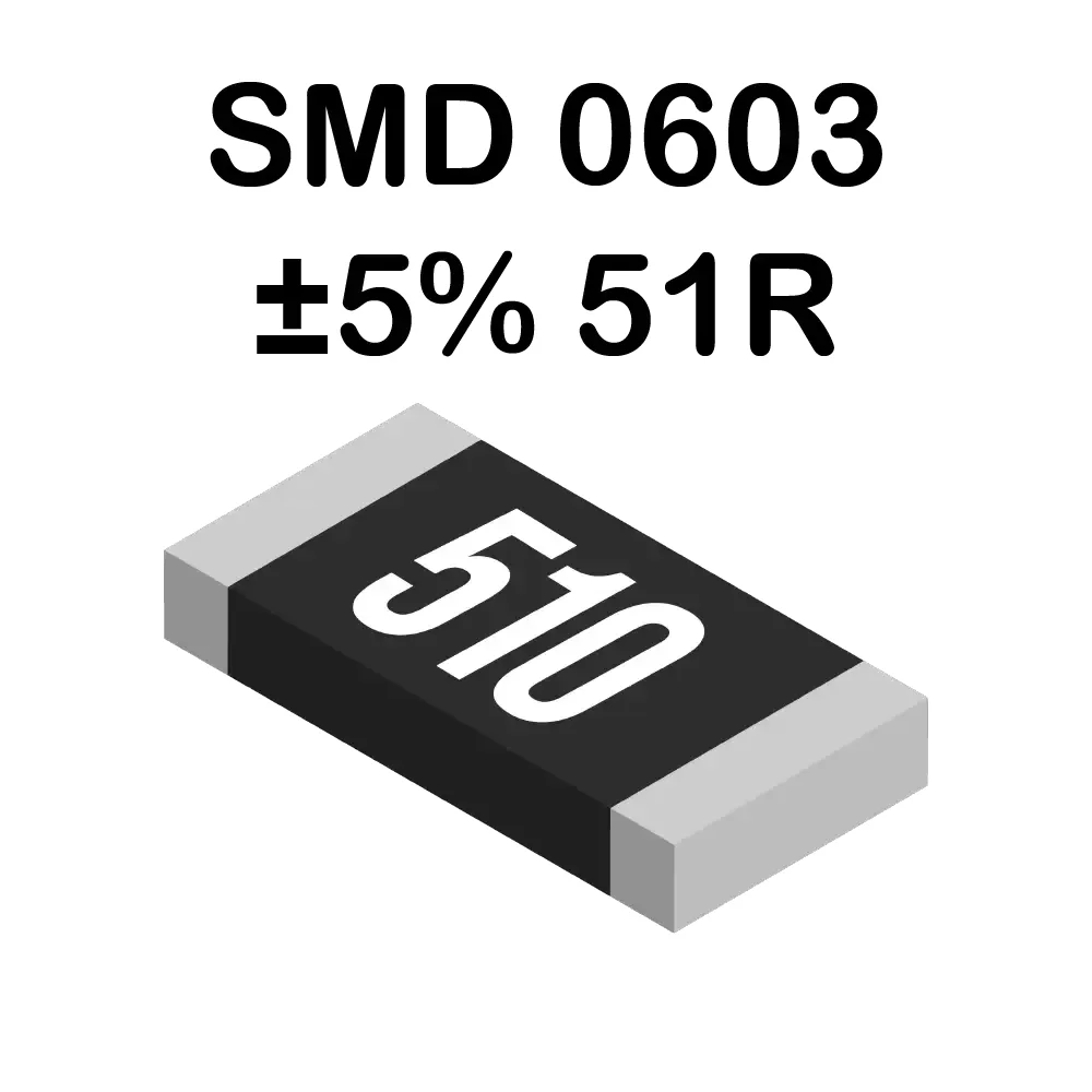 51 Ohms Resistencia Smd 0603 De 100mw