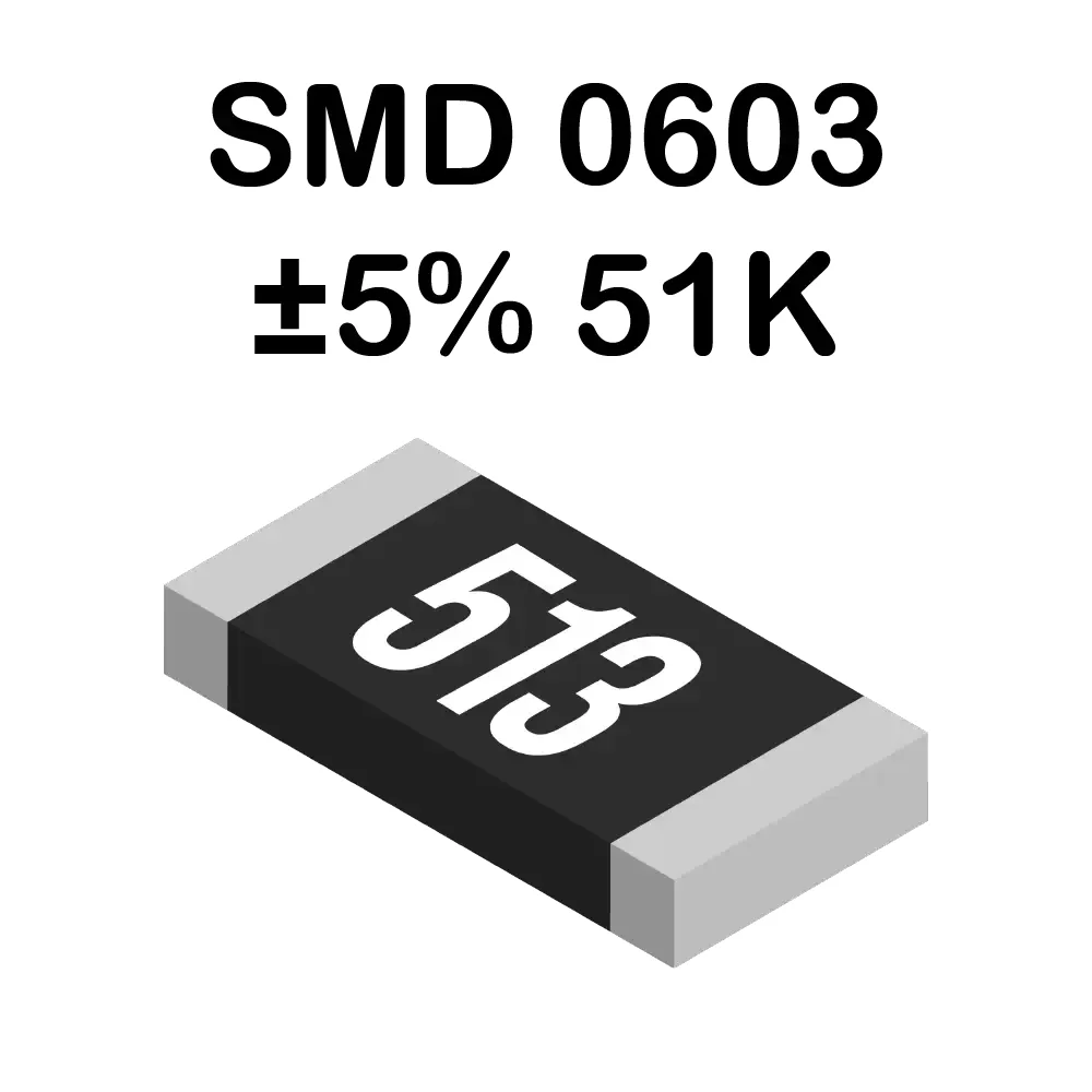 51k Ohms Resistencia Smd 0603 De 100mw