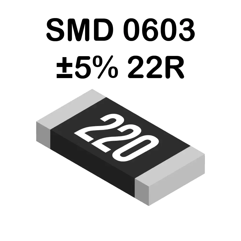 Resistencia Smd 0603 22 Ohms De 100mw