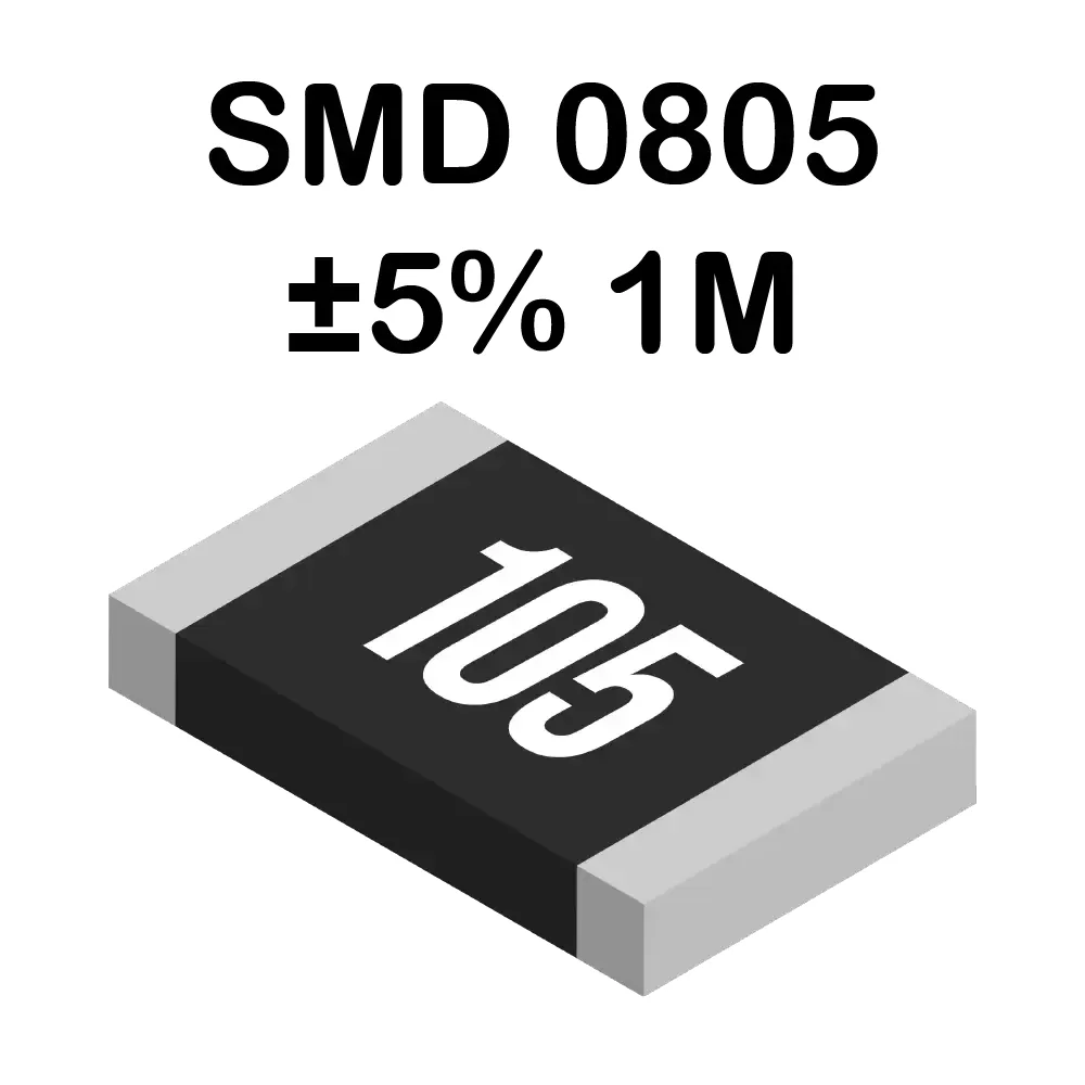 1m Ohms Resistencia Smd 0805 De 125mw