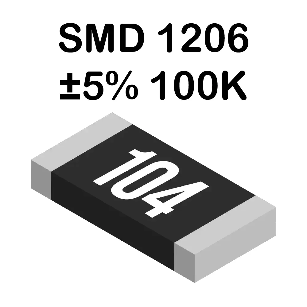 100k Ohms Resistencia Smd 1206 De 250mw