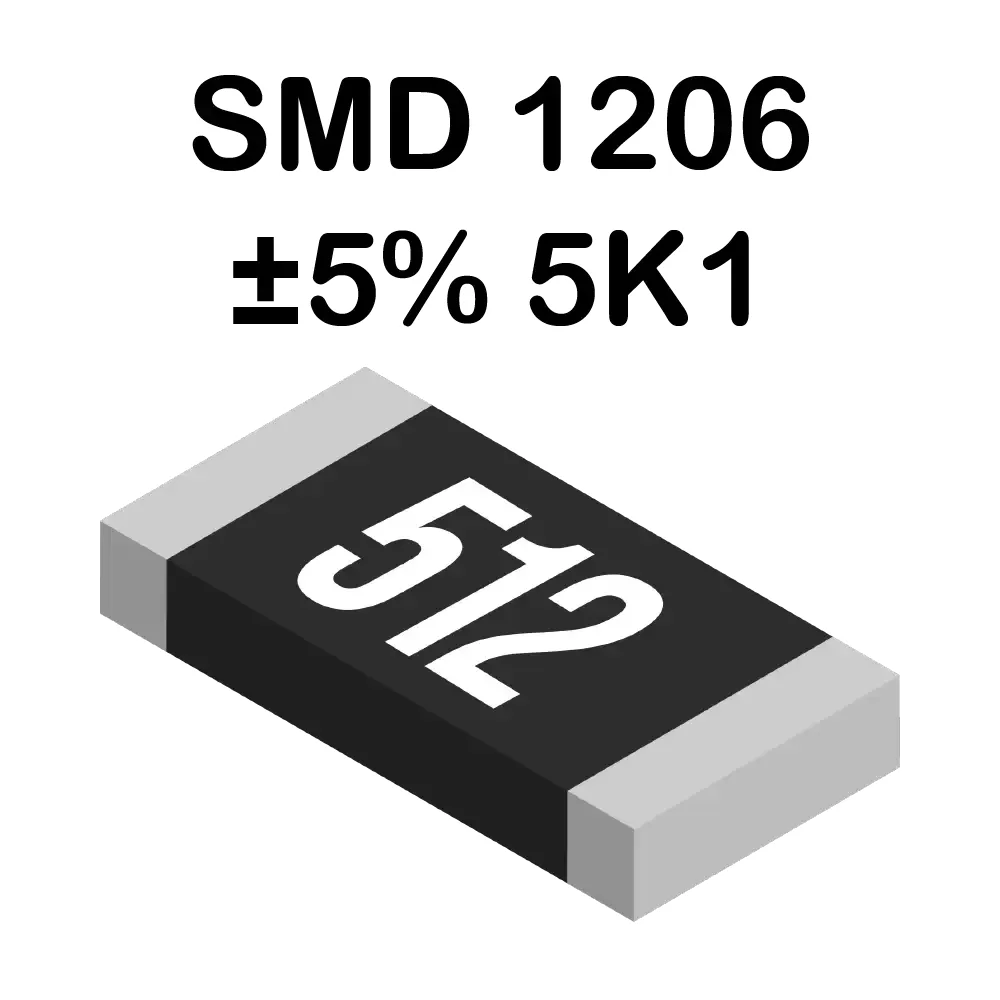 5k1 Ohms Resistencia Smd 1206 De 250mw