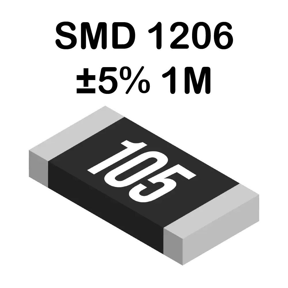 1m Ohms Resistencia Smd 1206 De 250mw
