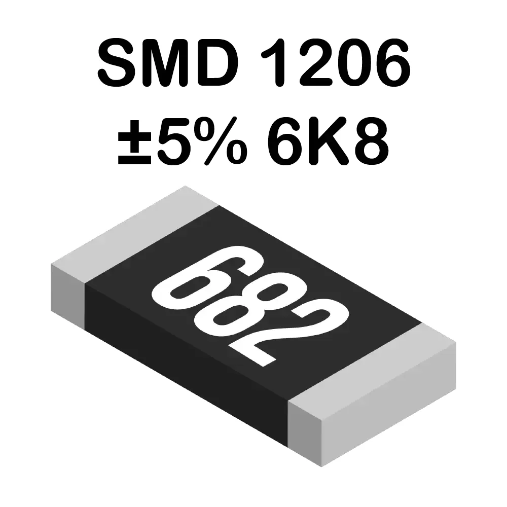 6k8 Ohms Resistencia Smd 1206 De 250mw