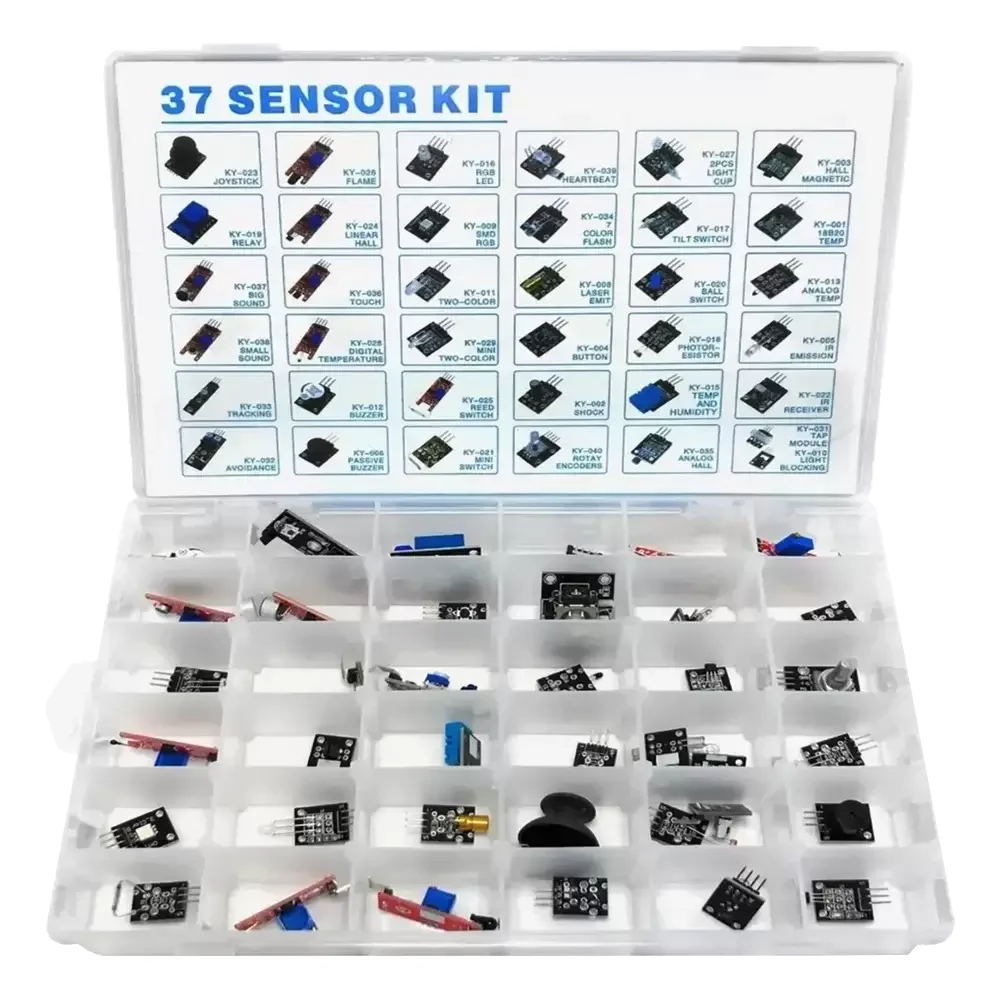 Kit De 37 Sensores Variados Compatibles Con Arduino Y Caja Organizadora