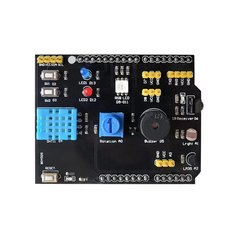 Shield Multifuncion Dht11 Ldr Rgb Interfaz I2c Compatible Con Arduino Uno Y Mega