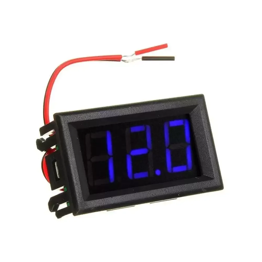 Display Voltimetro 4-30v Dc Digital 2 Hilos Led Azul 0.56" 47x29mm