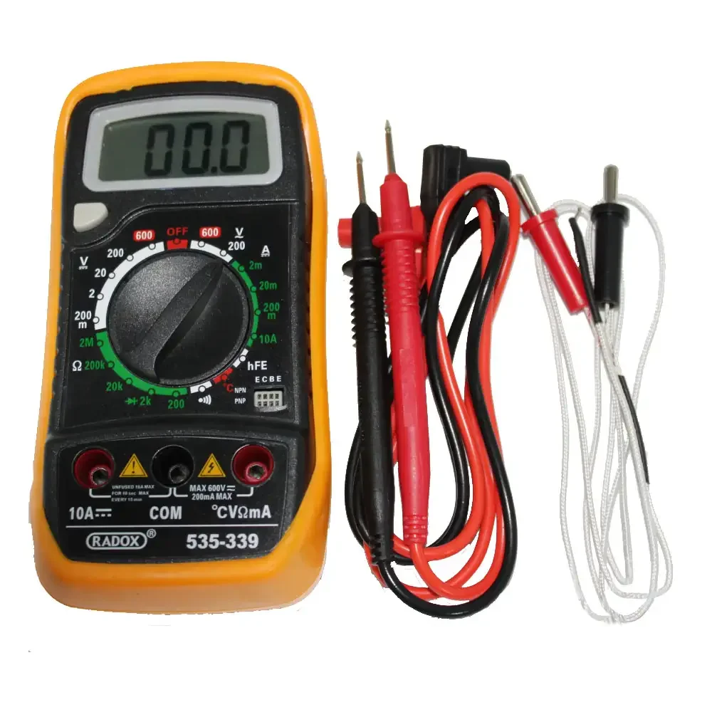Multimetro Digital Con Medidor De Temperatura Y Protector Radox