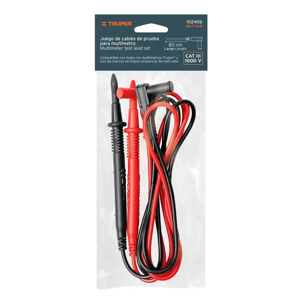 Puntas Para Multimetro Cat Iii 110cm 1000v 10a Truper