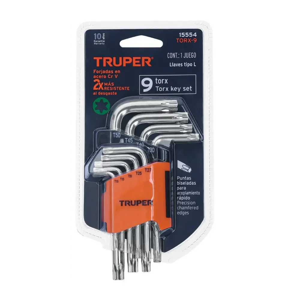 Juego De 9 Llaves Torx Con Organizador Abatible Truper