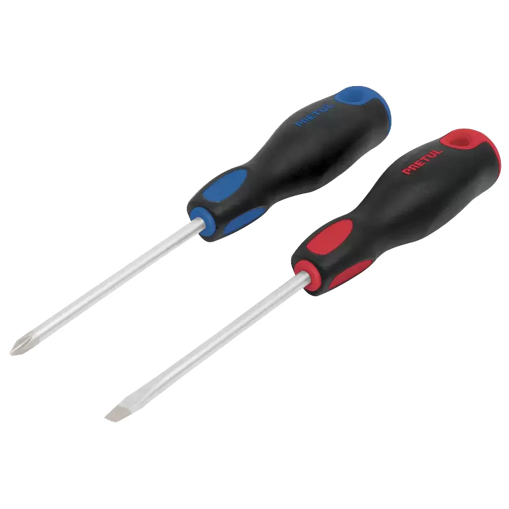 Juego De 2 Desarmadores 3/16" X 4" Magnetizados Con Mango Comfort Grip Pretul