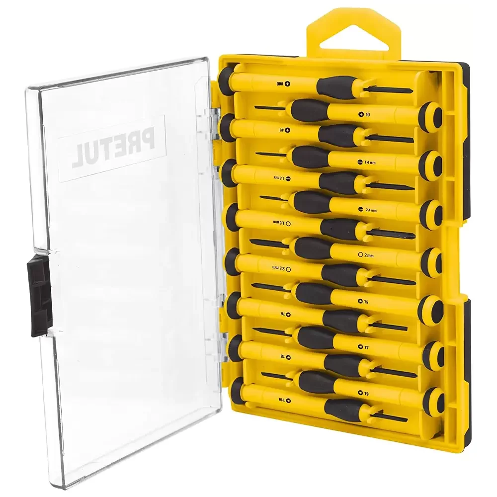 Juego De 15 Desarmadores De Precisión Con Mago Antiderrapante Y Estuche Pretul