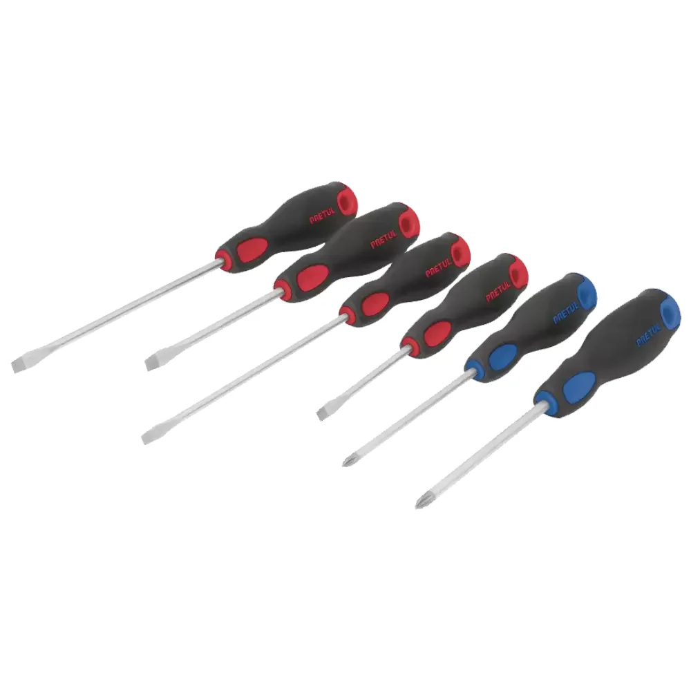 Juego De 6 Desarmadores Magnetizados Con Mango Comfort Grip Pretul
