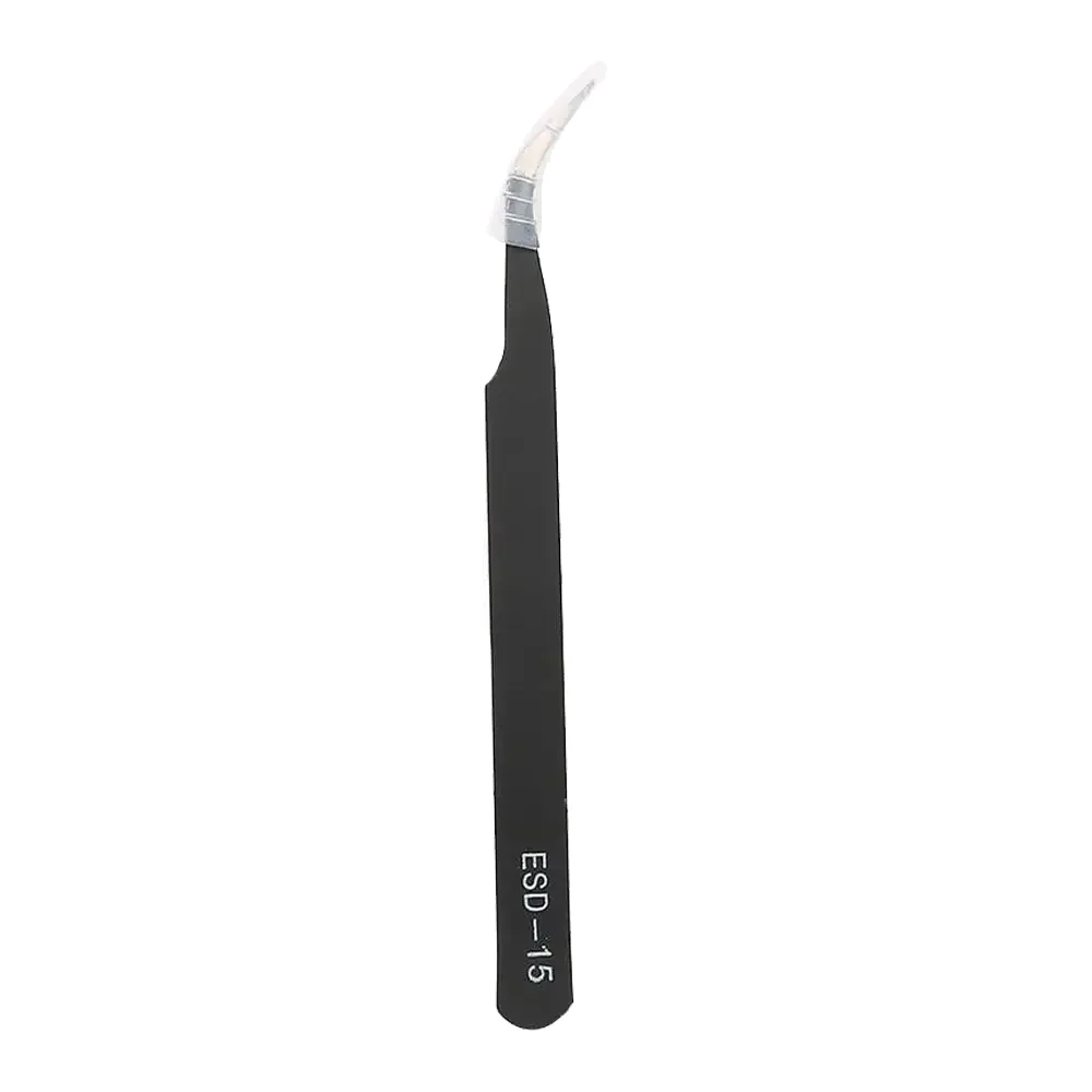 Pinza De Precision Antiestatica Con Punta Curvada Esd-15