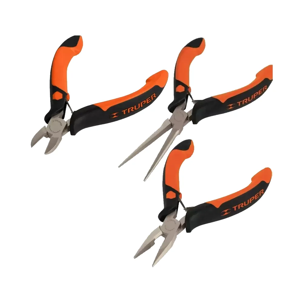 Juego De 3 Mini Pinzas Mangos Comfort Grip Truper