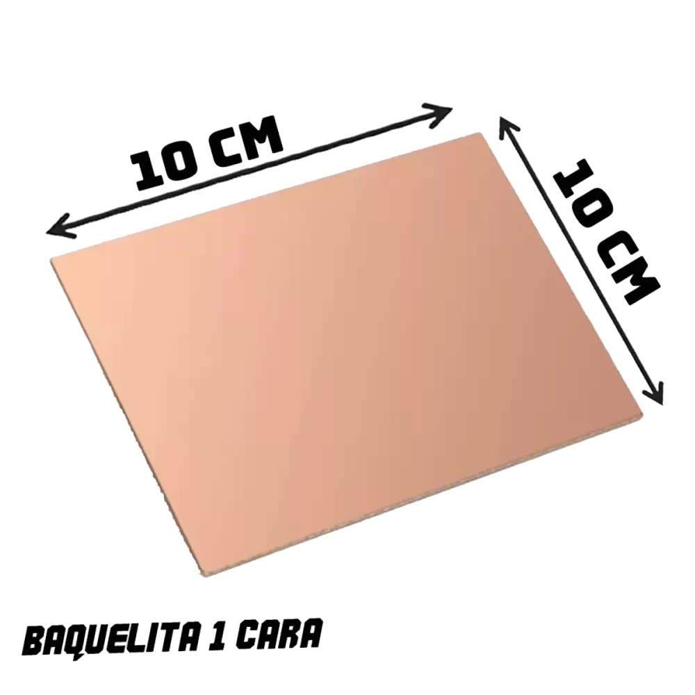Placa Fenolica 10x10cm De Baquelita 1 Cara 690-457