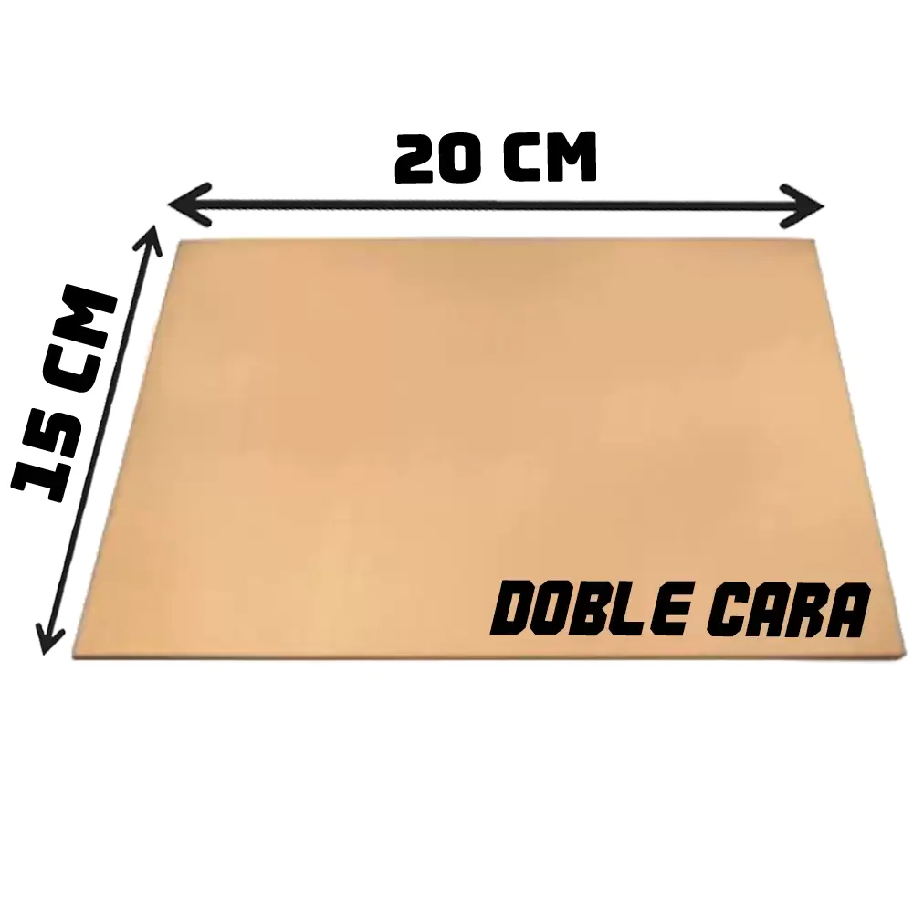 Placa Fenólica Doble Cara De 15x20 Cm De Fibra De Vidrio