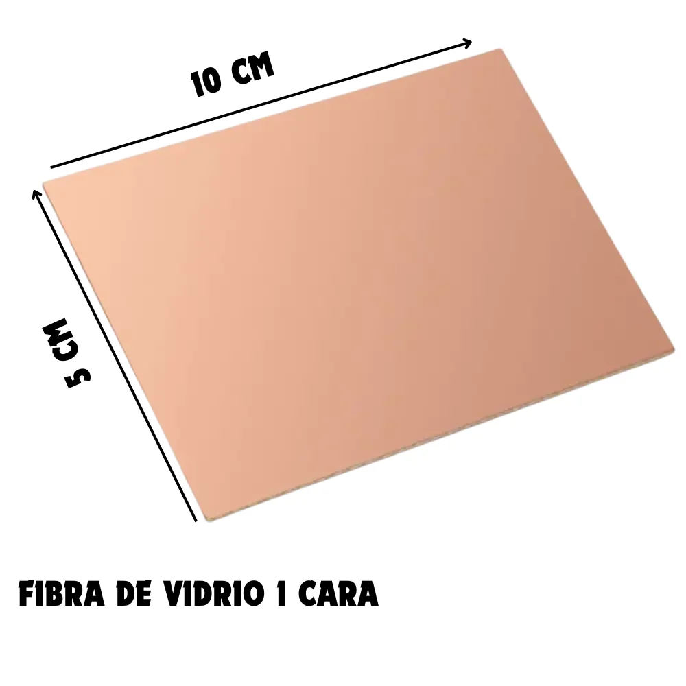 Placa Fenolica 5x10 Cm 1 Cara Fibra De Vidrio