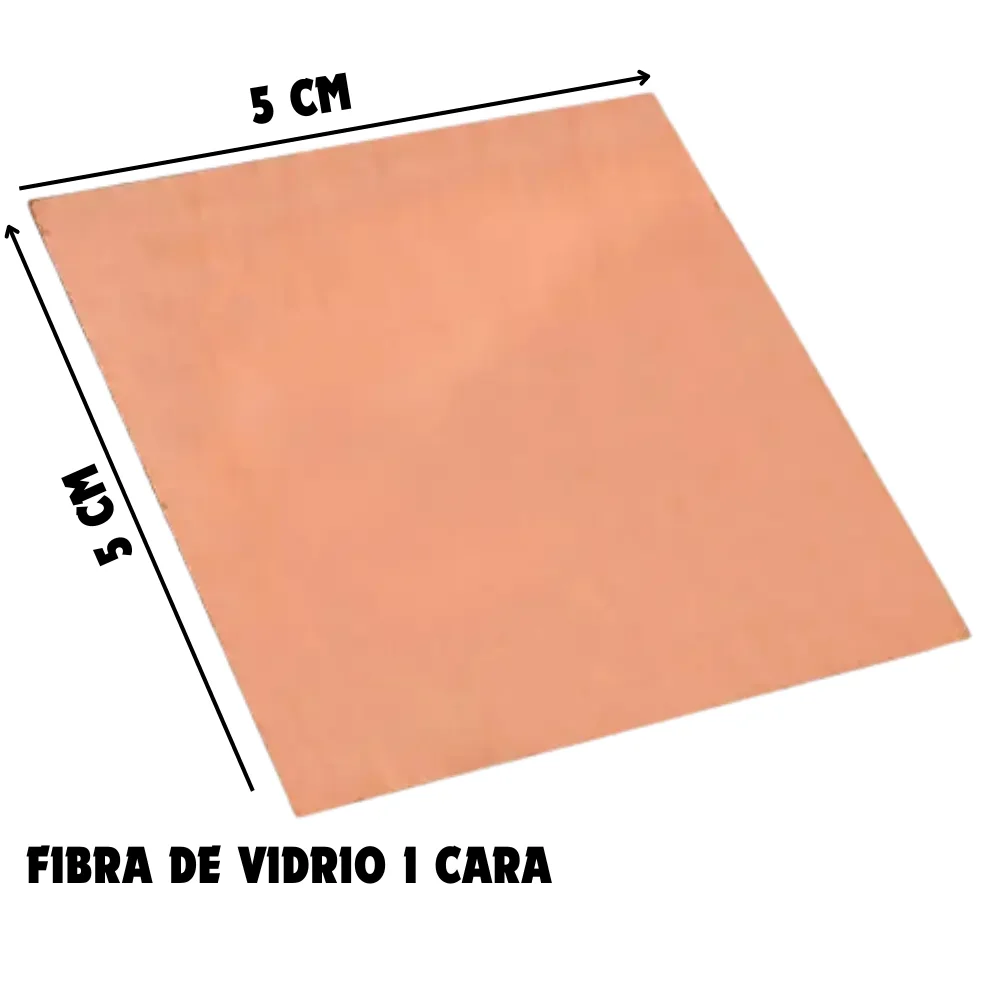 Placa Fenolica 5x5 Cm De Fibra De Vidrio 1 Cara
